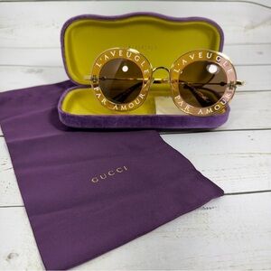 Gucci L’AVEUGLE PAR AMOUR Women Pink Sunglasses GG0113S